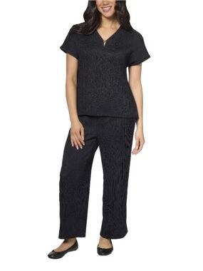 Jones New York Women's Textured 2-Piece Crop Pant Set NWT